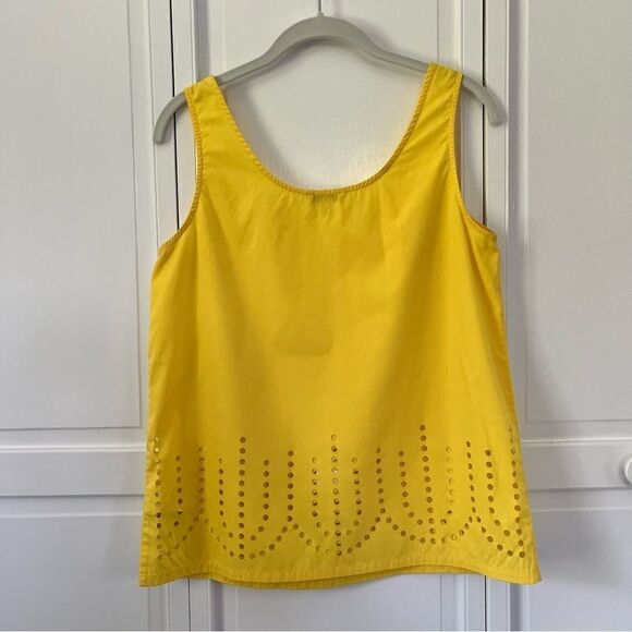 Gap Sunny Tank Cutout Circle Design at Hem Bright Yellow Size Small - Picture 2 of 8
